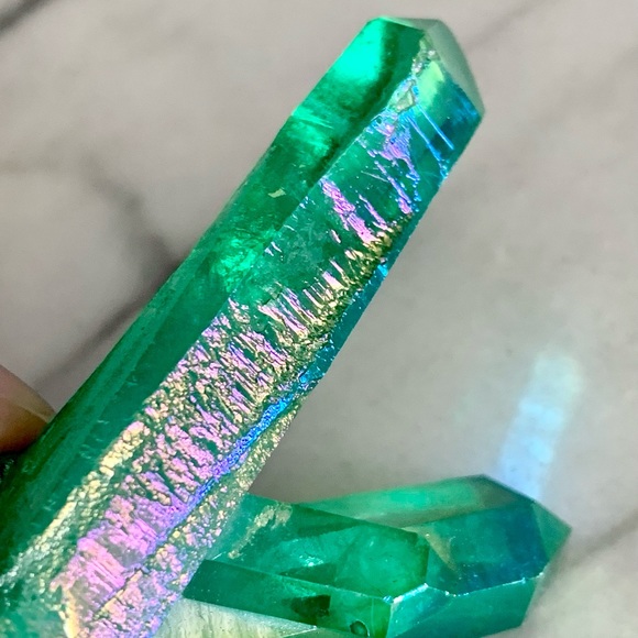 Aura Quartz Crystal Duo - Picture 8 of 14